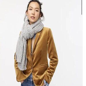 J CREW Women's Long Sleeve Velvet Parke Blazer Cotton Gold Yellow Sz 0